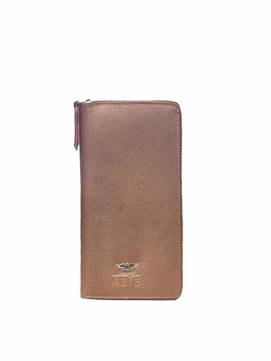 * Abys Textured Rfid Leather Zip Around Wallet | Wallets