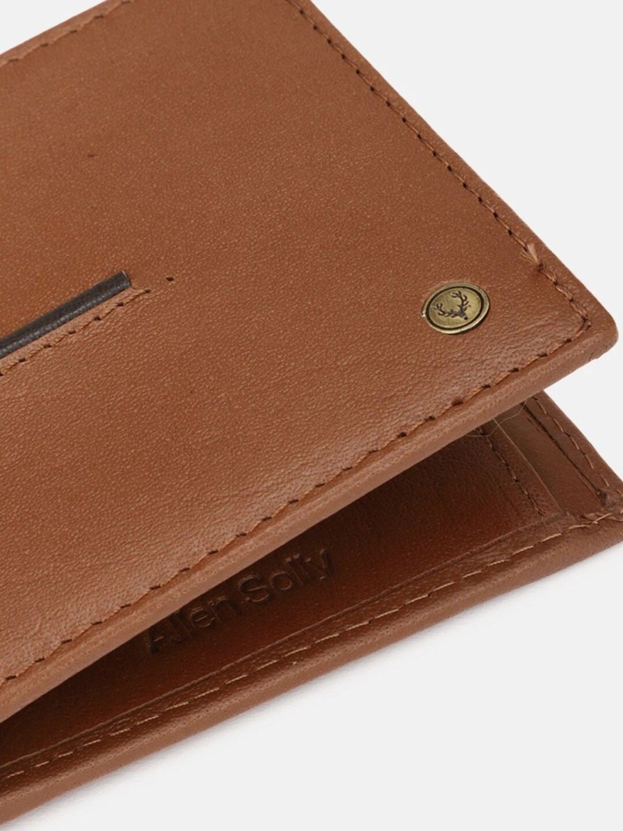 * Allen Solly Men Brown Leather Two Fold Wallet | Wallets