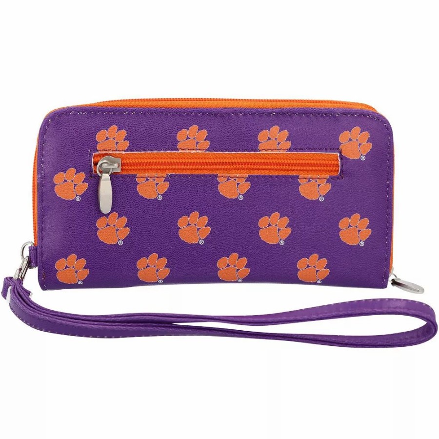 * Women'S Clemson Tigers Zip-Around Wristlet Wallet | Accessories