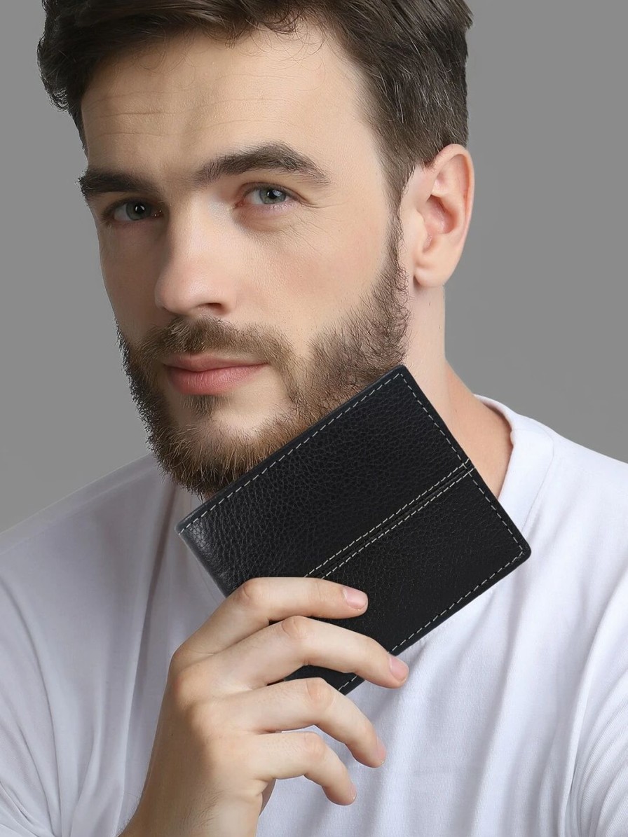 * Cimoni Uni Black Leather Two Fold Wallet | Wallets