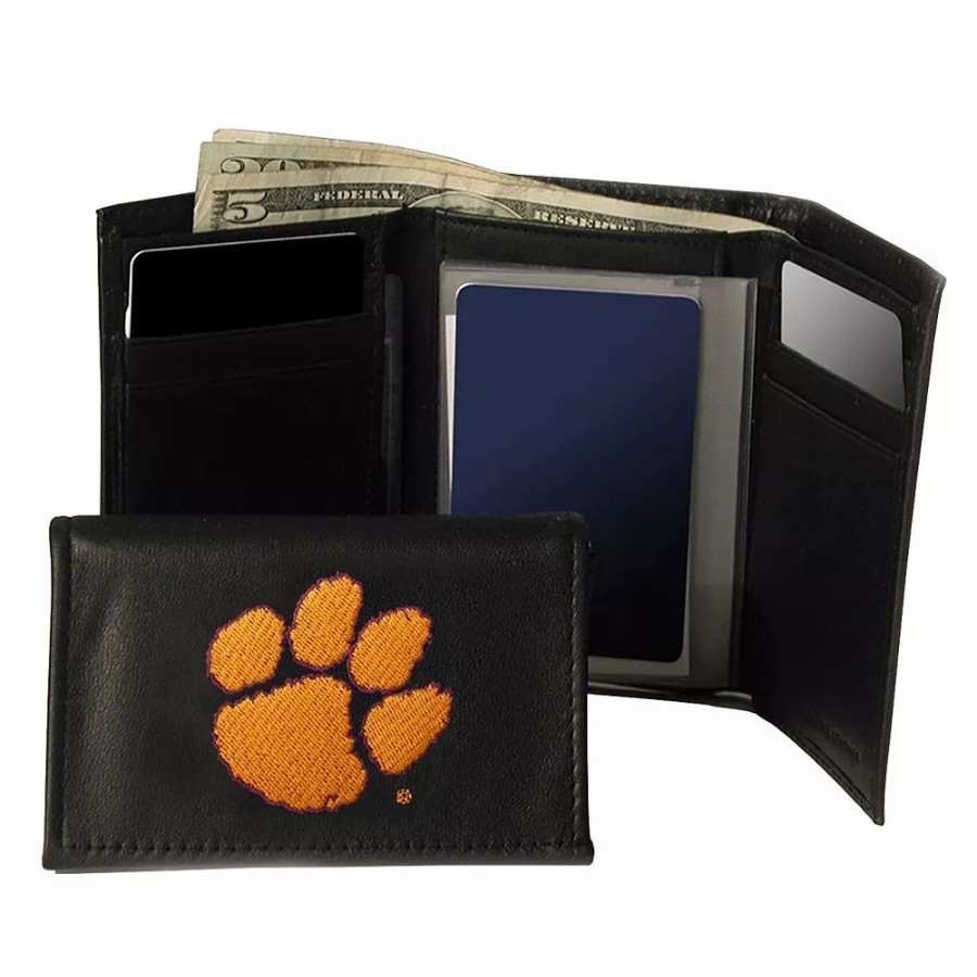 * Clemson University Tigers Trifold Leather Wallet | Accessories