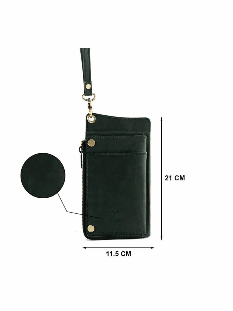 * Goatter Zip Detail Leather Two Fold Wallet With Passport Holder | Wallets