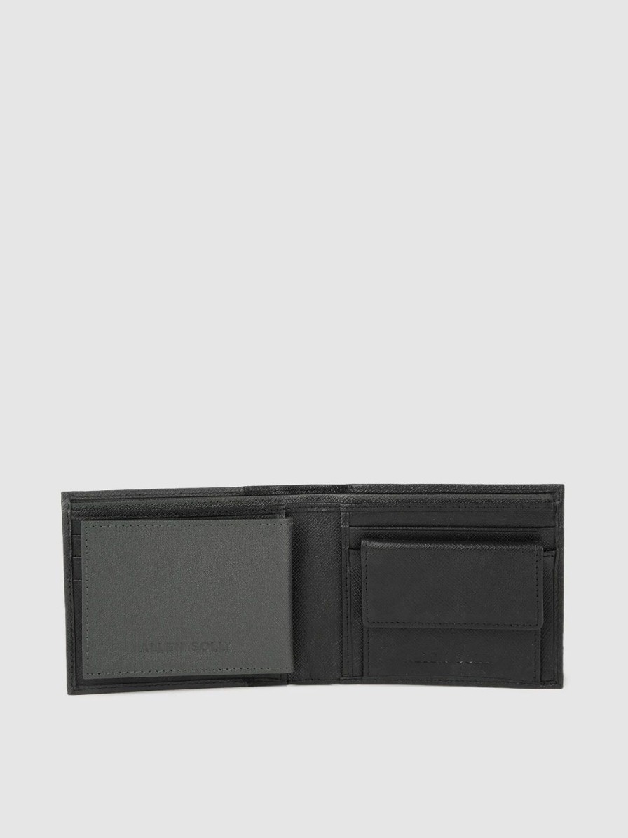 * Allen Solly Men Black & Green Colourblocked Two Fold Leather Wallet | Wallets