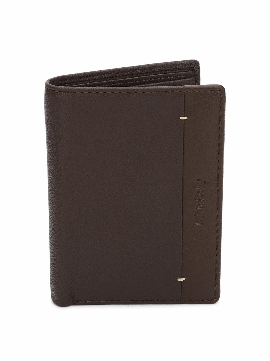 * Allen Solly Men Brown Solid Leather Two Fold Wallet | Wallets