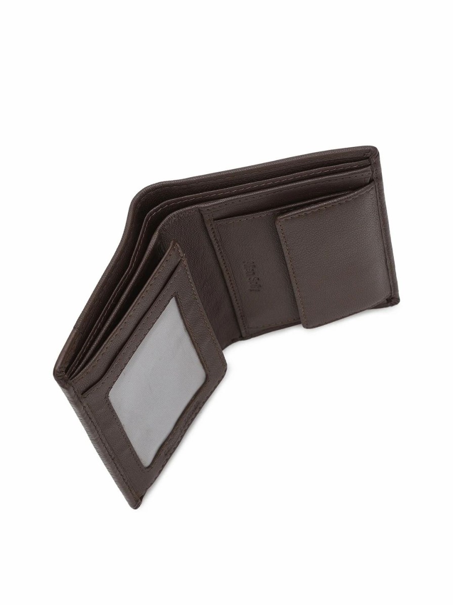 * Allen Solly Men Brown Solid Leather Two Fold Wallet | Wallets