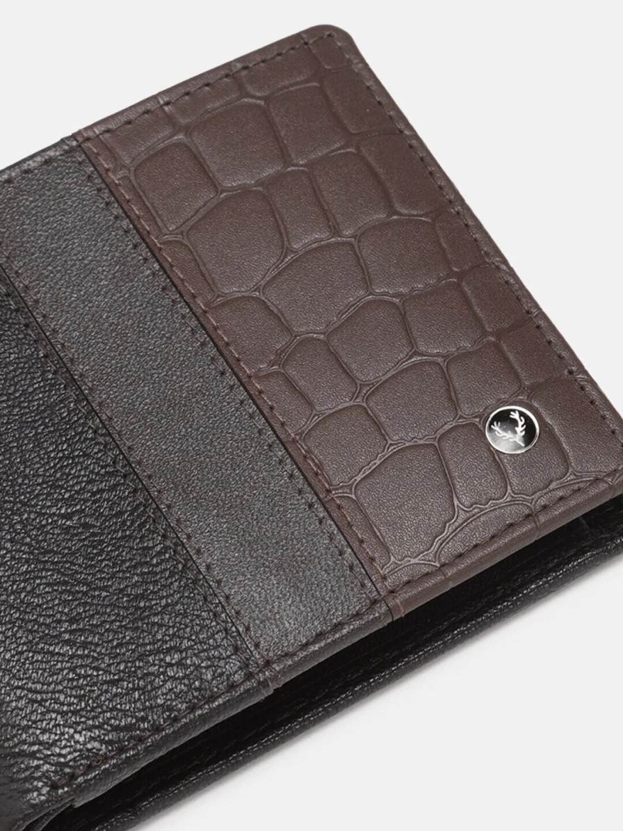 * Allen Solly Men Animal Textured Leather Two Fold Wallet | Wallets