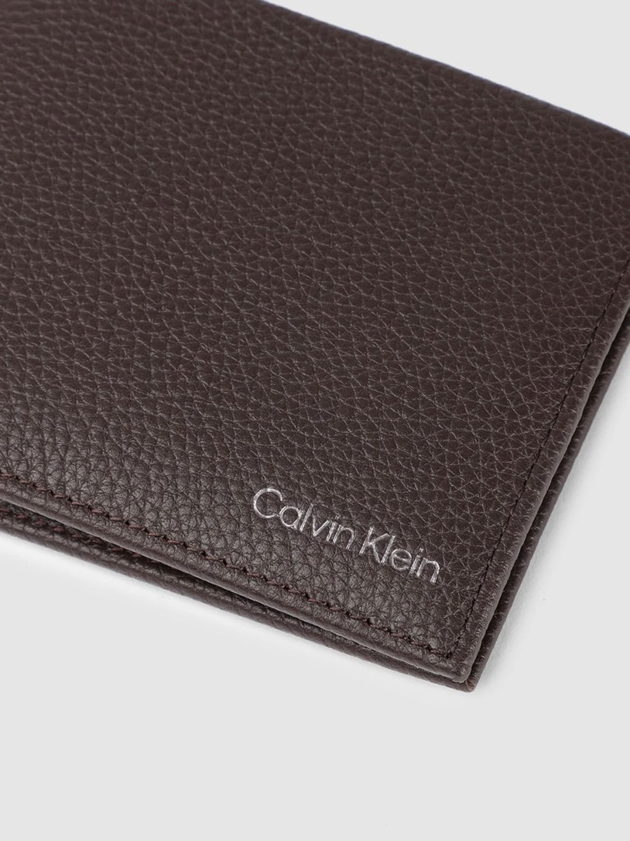 * Calvin Klein Men Animal Textured Leather Two Fold Wallet With Rfid | Wallets