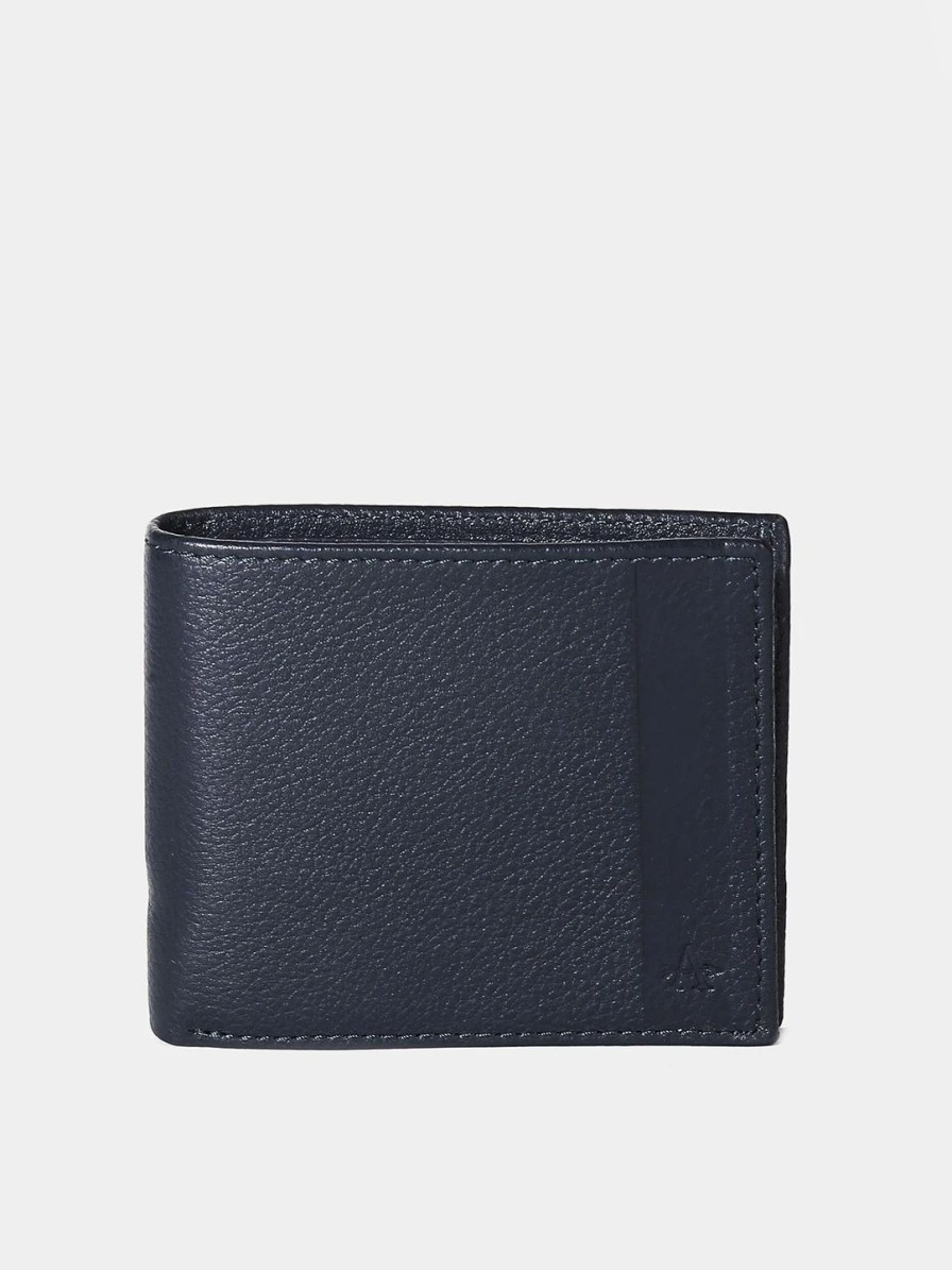 * Arrow Men Blue Textured Leather Two Fold Wallet | Wallets