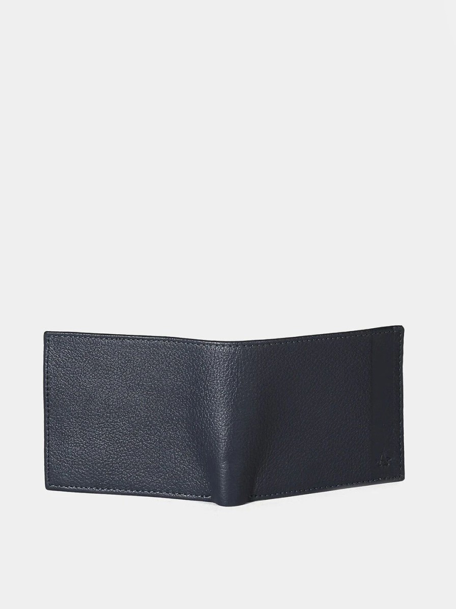 * Arrow Men Blue Textured Leather Two Fold Wallet | Wallets