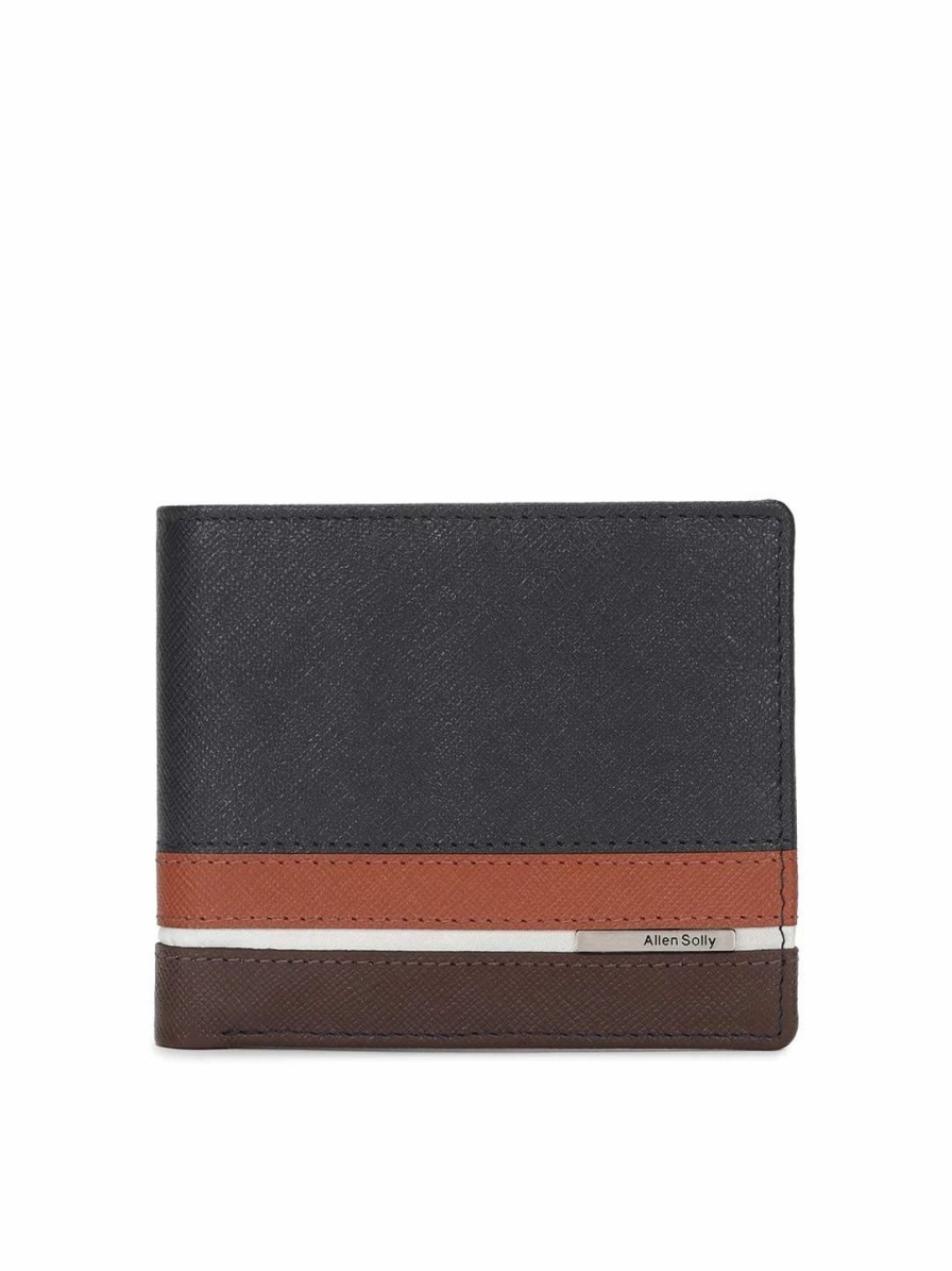 * Allen Solly Men Black & Brown Colourblocked Leather Two Fold Wallet | Wallets