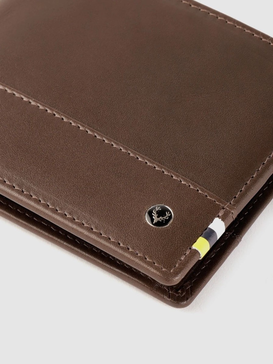 * Allen Solly Men Coffee Brown Solid Leather Two Fold Wallet | Wallets