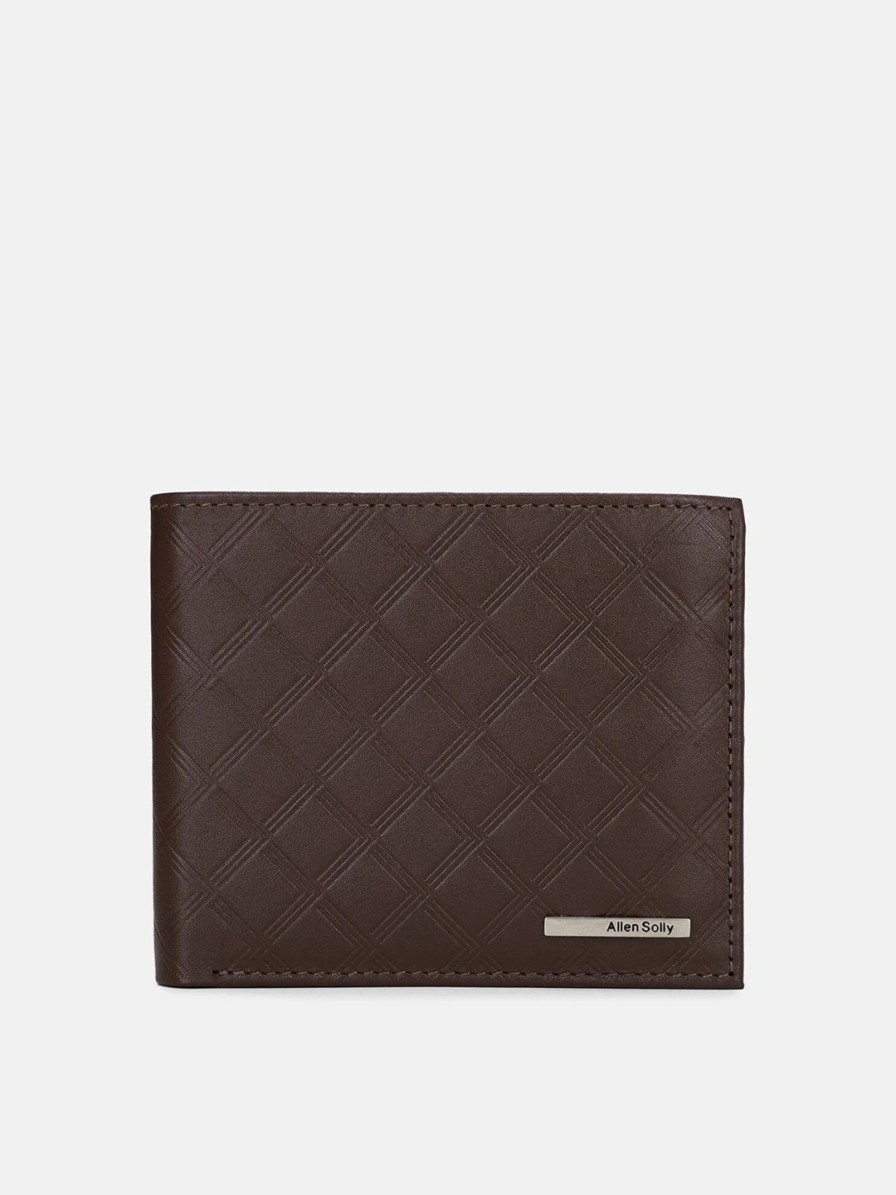 * Allen Solly Men Brown Textured Leather Two Fold Wallet | Wallets